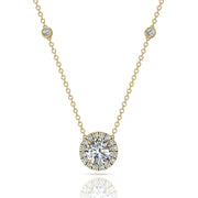 Pendentif diamant naturel rond 0.80 carat or jaune Aurora
